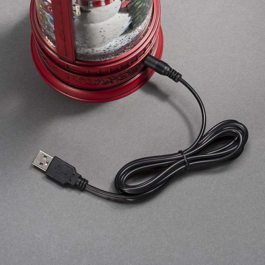 KONSTSMIDE Led lantaarn Kerstversiering rood Ledwaterlantaarn brievenbus 'sneeuwpop met 2 kinderen en Hond' (1 stuk) - Foto 3
