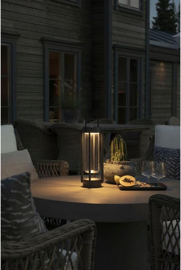 KONSTSMIDE Led lantaarn Otranto LED USB-lamp 44 cm zwart dimbaar 2700K 3000K (2 stuks) - Foto 2