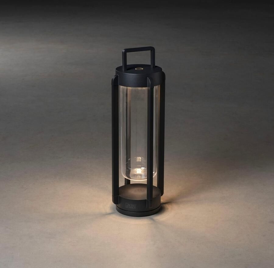 KONSTSMIDE Led lantaarn Otranto LED USB-lamp 44 cm zwart dimbaar 2700K 3000K (2 stuks)