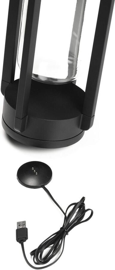 KONSTSMIDE Led lantaarn Otranto LED USB-lamp 44 cm zwart dimbaar 2700K 3000K (2 stuks) - Foto 3