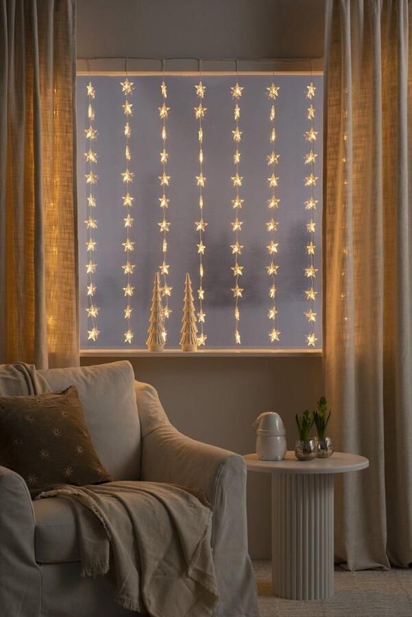 KONSTSMIDE Led-lichtgordijn Kerst versiering 120 sterren 120 amberkleurige diodes - Foto 6