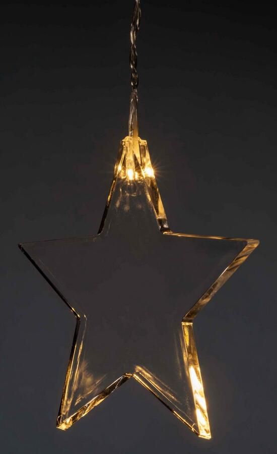 KONSTSMIDE Led-lichtgordijn Kerst versiering met 8 sterren van plexiglas en warm witte dioden - Foto 5