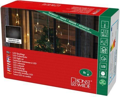 KONSTSMIDE Led-lichtgordijn Kerst versiering met 8 sterren van plexiglas en warm witte dioden - Foto 6