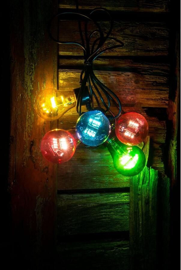 KONSTSMIDE Led-lichtsnoer Feestverlichting Led biertuinverlichting 5 veelkleurige lampen 40 warmwitte dioden (1 stuk) - Foto 3