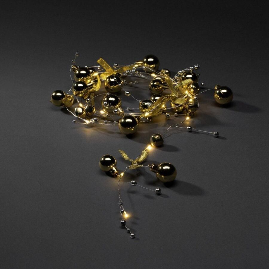 KONSTSMIDE Led-lichtsnoer Kerst versiering messingkleurig 6u timer 20 warmwitte diodes - Foto 2