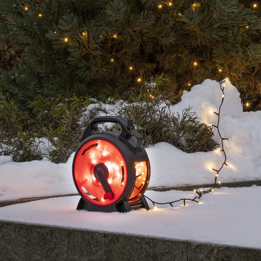 KONSTSMIDE Led-lichtsnoer Kerstversiering buiten Micro-leds met kabelhaspel zwart rood 400 warmwitte dioden (1 stuk) - Foto 5