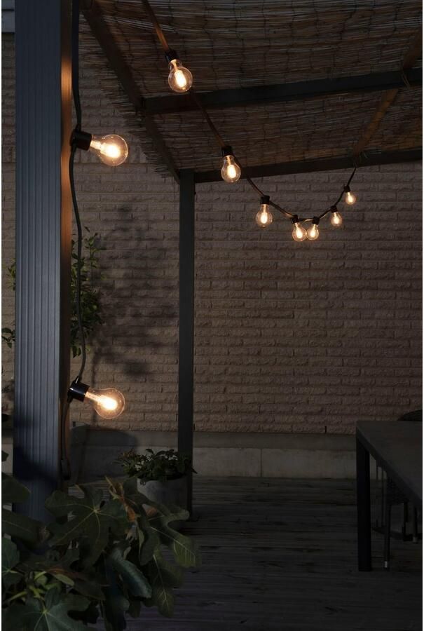 KONSTSMIDE Led-lichtsnoer LED solar biertuinketting 10 amberkleurige diodes timer Afstandsbediening dimbaar 8 lichtfuncties zonnebox oplaadbaar via USB (2 stuks) - Foto 4