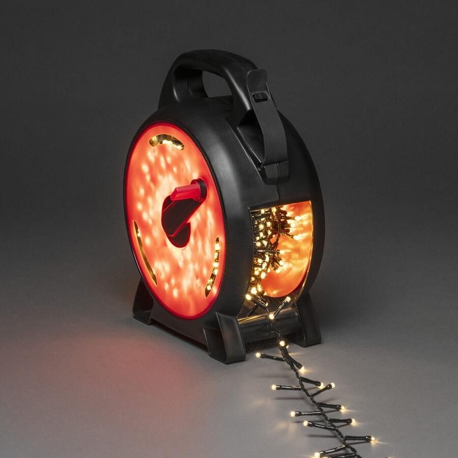 KONSTSMIDE Led-lichtsnoer Kerstversiering buiten Micro-led Compacte lampjes met kabelhaspel zwart rood 800 dioden (1 stuk) - Foto 3