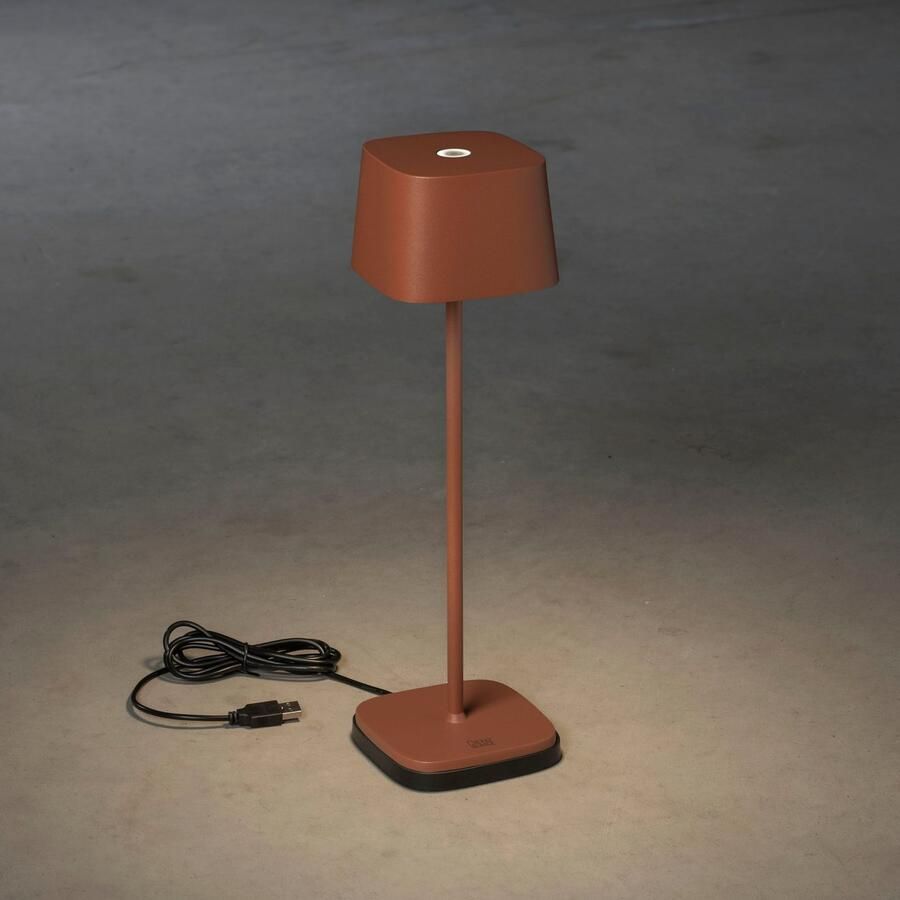 KONSTSMIDE Led-tafellamp Capri LED USB-tafellamp 2700 3000K dimbaar (2 stuks)