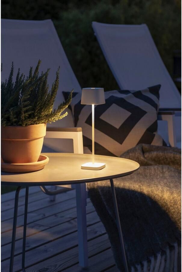 KONSTSMIDE Led-tafellamp Capri-Mini Capri-mini USB-tafellamp 2700 3000K dimbaar vierkant (2 stuks)