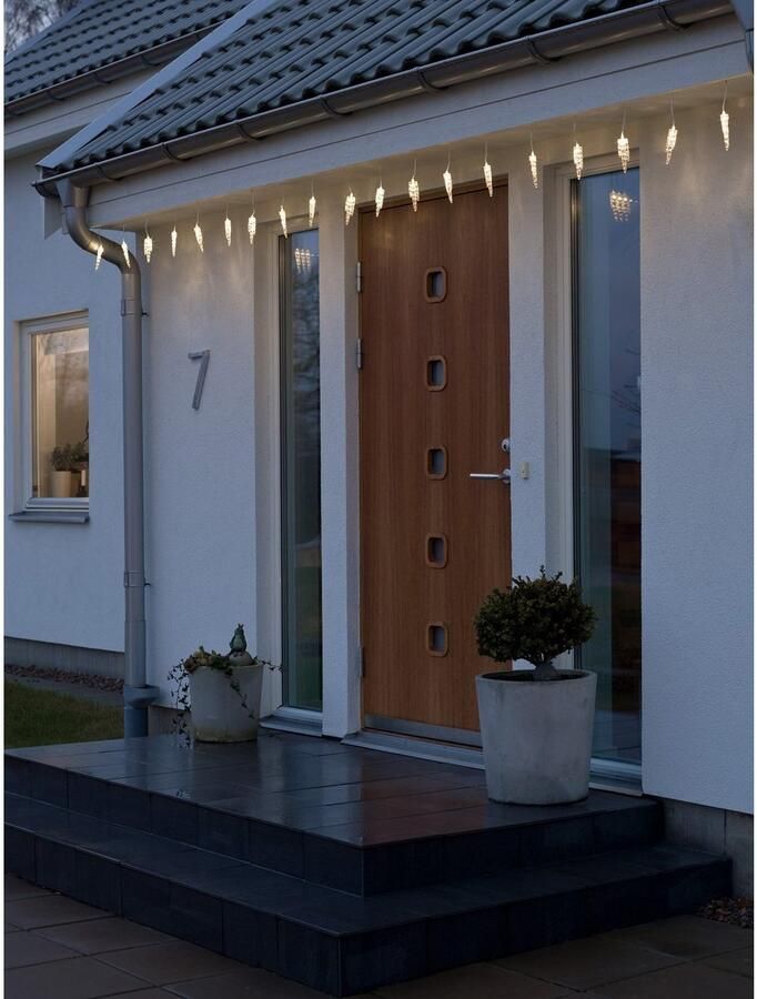 KONSTSMIDE Lichtgordijn Ijspegels kerstversiering buiten met warm witte diodes kabellengte ca. 4 meter - Foto 3