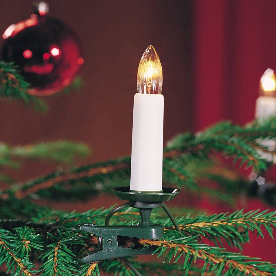 KONSTSMIDE Led-kerstboomkaarsen Kerstversiering kerstboomdecoratie Led boomsnoer 35 warmwitte dioden heldere lampen groene kabel