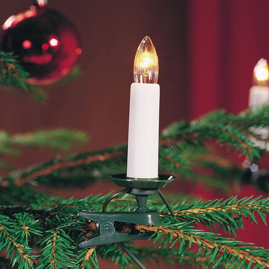 KONSTSMIDE Led-kerstboomkaarsen Kerstversiering kerstboomdecoratie Led boomsnoer toplampen deelbare stekker 25 warmwitte dioden (1 stuk)