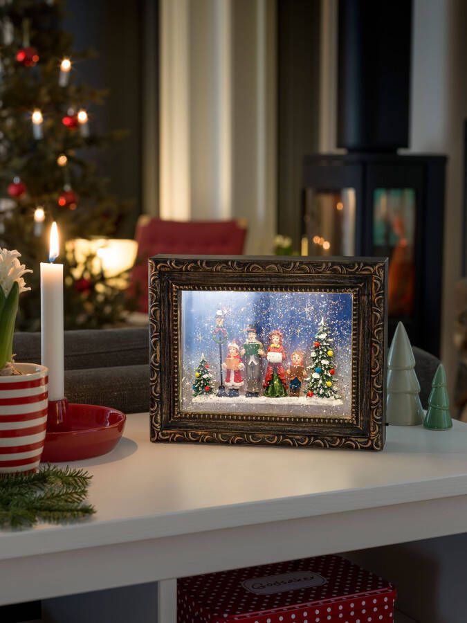 KONSTSMIDE Led lantaarn Kerst versiering Led fotolijstje met kerstkoor (1 stuk)