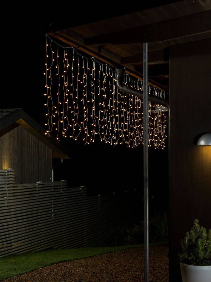KONSTSMIDE Led-lichtgordijn Kerstversiering buiten Led lichtgordijn met witte Globes 400 warmwitte dioden (1 stuk)