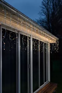KONSTSMIDE Led-lichtgordijn Led ijsregen lichtgordijn 96 amberkleurige dioden (1 stuk)