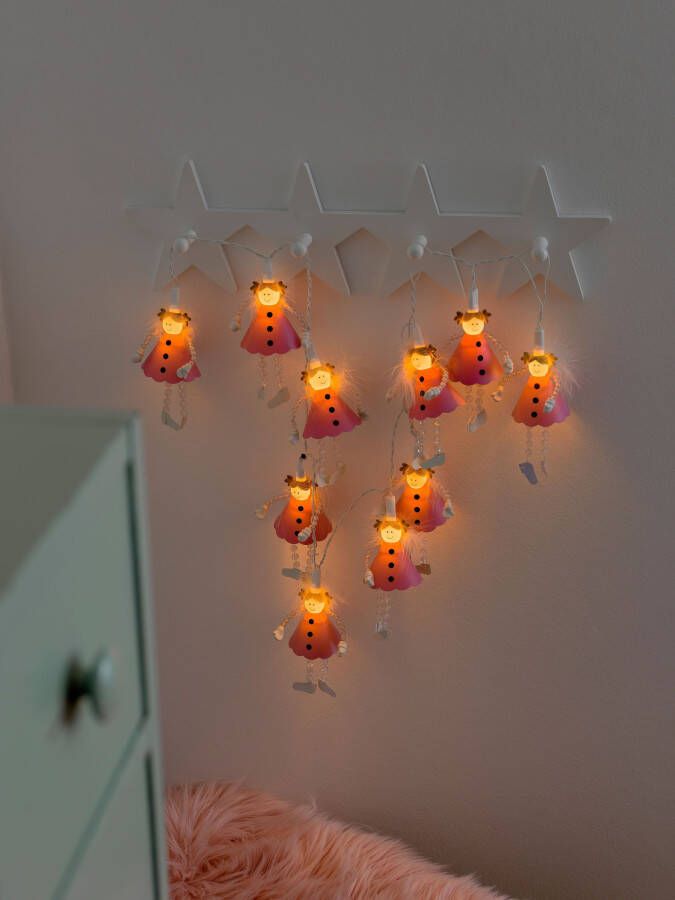 KONSTSMIDE Led-lichtsnoer Kerst versiering Led deco-lampjes pinkkleurige engel aan uit schakelaar 10 warmwitte dioden (1 stuk) - Foto 3