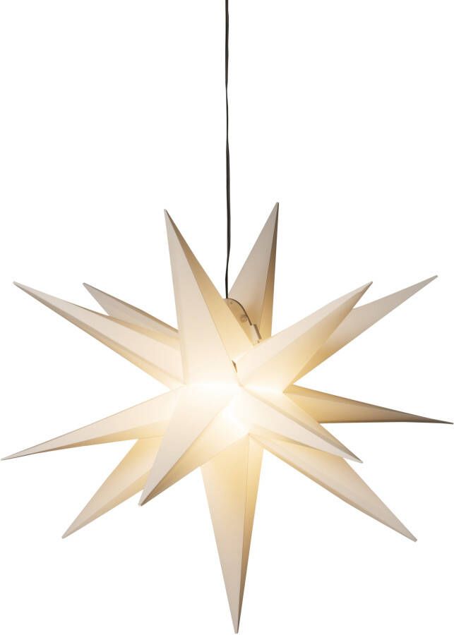 KONSTSMIDE Led-ster Kerstster witte 3D plastic ster kerstversiering buiten (1 stuk)