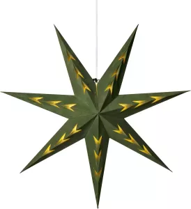 KONSTSMIDE Sierster Papieren ster met ledtechniek groen fluweel V-vormig geperforeerd 7 punten (1 stuk)