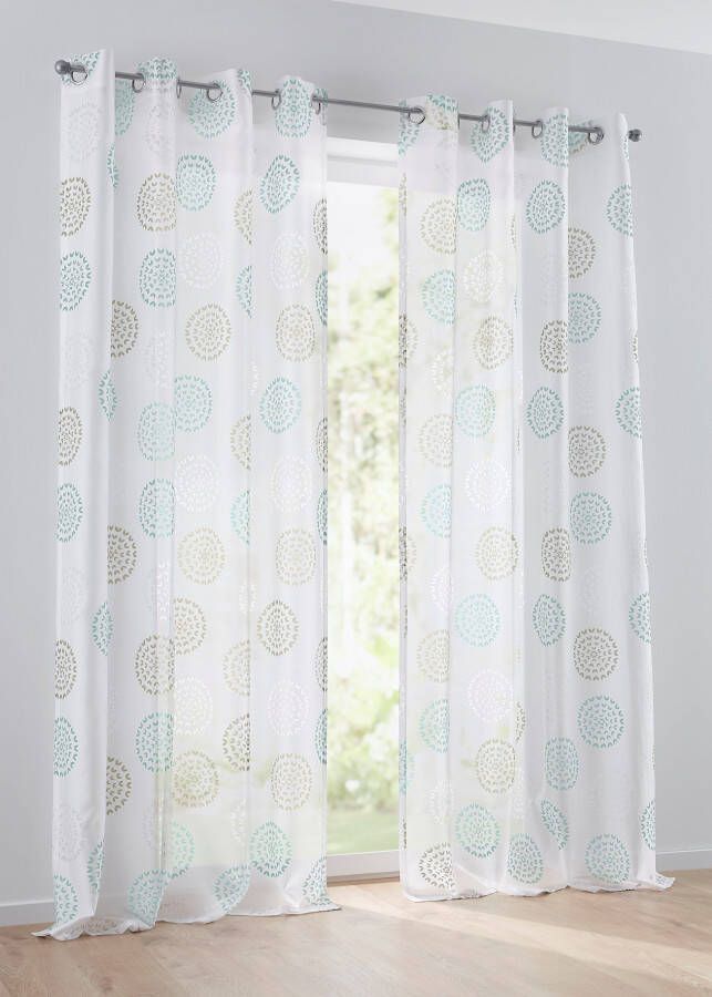 Kutti Gordijn Bella Gordijn halftransparant etskant gedessineerd katoen-polyester (1 stuk) - Foto 4