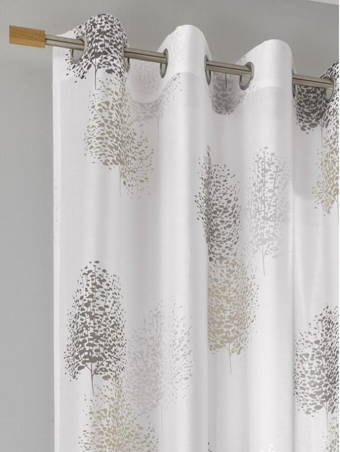 Kutti Gordijn Belinda Gordijn halftransparant etskant gedessineerd viscose-polyester (1 stuk) - Foto 3