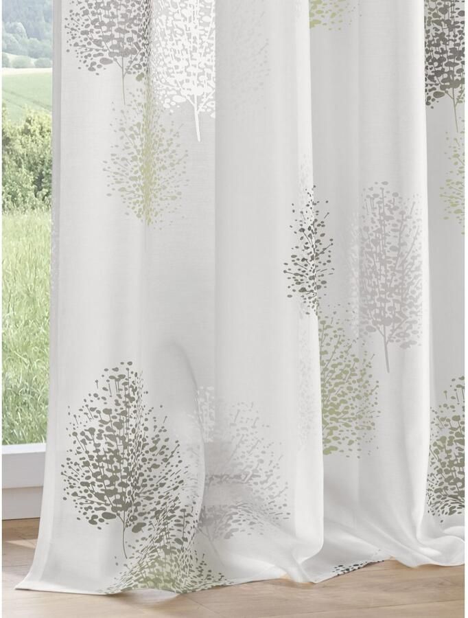 Kutti Gordijn Belinda Gordijn halftransparant etskant gedessineerd viscose-polyester (1 stuk) - Foto 4