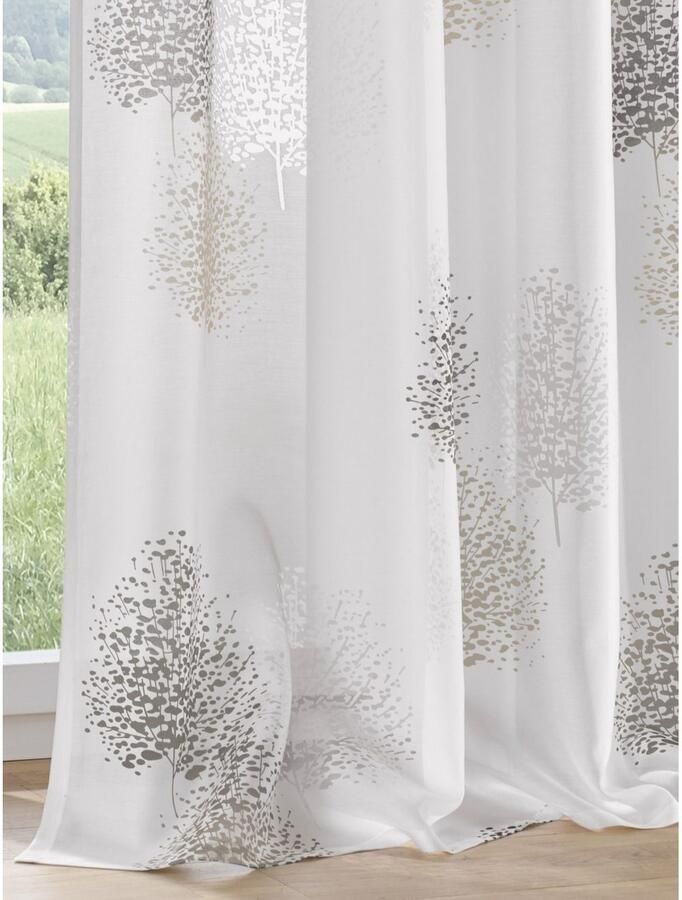 Kutti Gordijn Belinda Gordijn halftransparant etskant gedessineerd viscose-polyester (1 stuk) - Foto 2