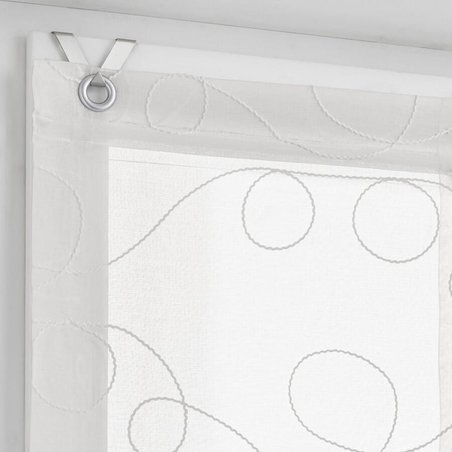 Kutti Romeins rolgordijn Jasmijn uni geborduurd mat polyester gemakkelijk in onderhoud met raamhaak (1 stuk)