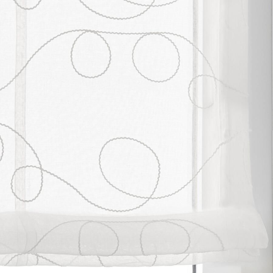 Kutti Romeins rolgordijn Jasmijn uni geborduurd mat polyester gemakkelijk in onderhoud met raamhaak (1 stuk) - Foto 2