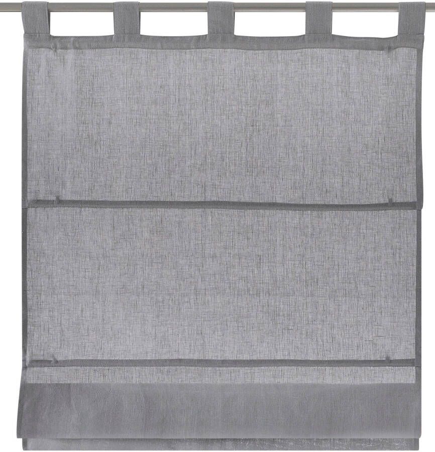 Kutti Romeins rolgordijn Metis linnen uni ondoorzichtig vouwgordijn met lussen 100% puur linnen (1 stuk) - Foto 6