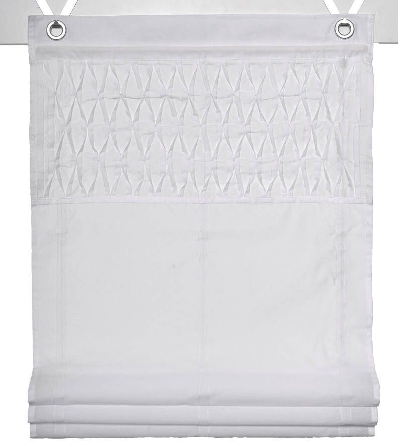 Kutti Romeins rolgordijn Tuck Kessy wit ondoorzichtig bescherming tegen inkijk met een strook katoen-polyester (1 stuk) - Foto 3