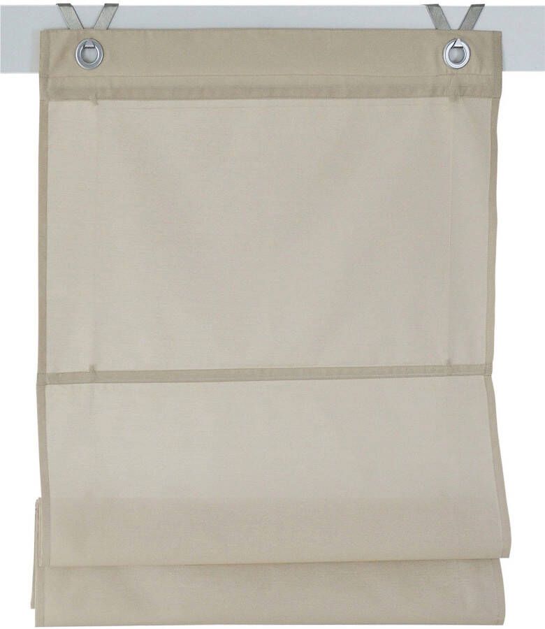 Kutti Vouwgordijn Kessy Bessy halftransparant katoen polyester op te hangen met haken (1 stuk)