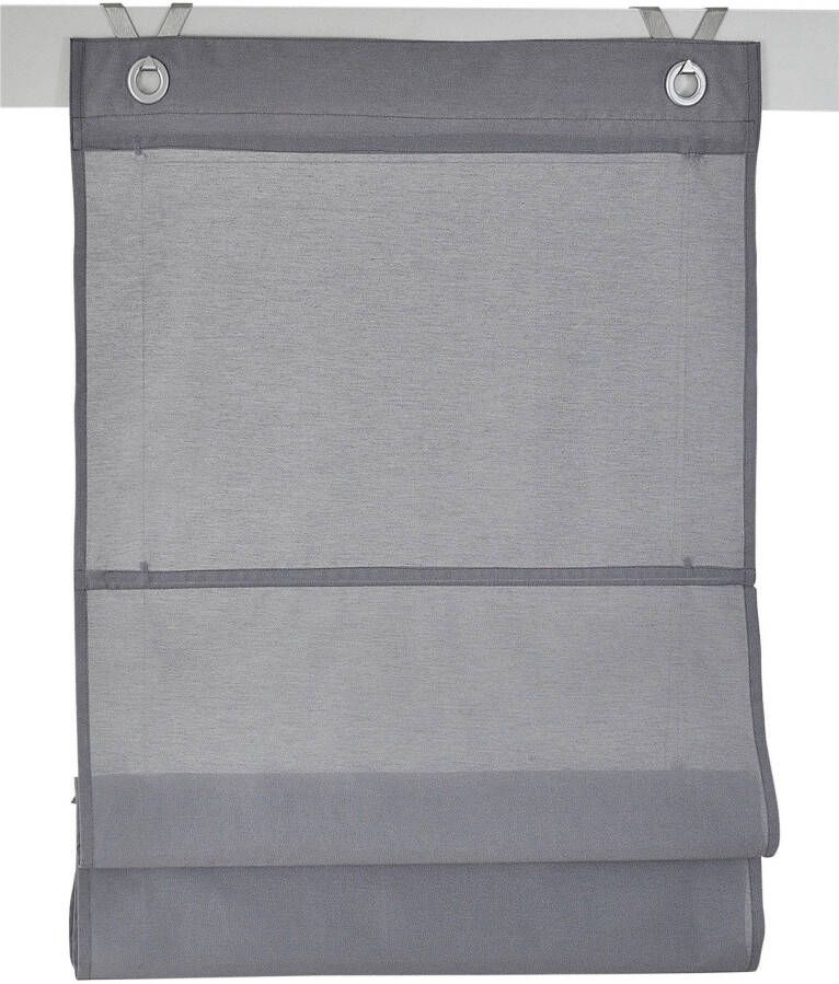 Kutti Vouwgordijn Kessy Bessy halftransparant katoen polyester op te hangen met haken (1 stuk)