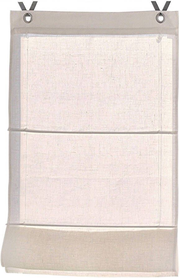 Kutti Romeins rolgordijn Metis uni ondoorzichtig 100% linnen met edelstalen haken gemakkelijk in onderhoud (1 stuk) - Foto 4