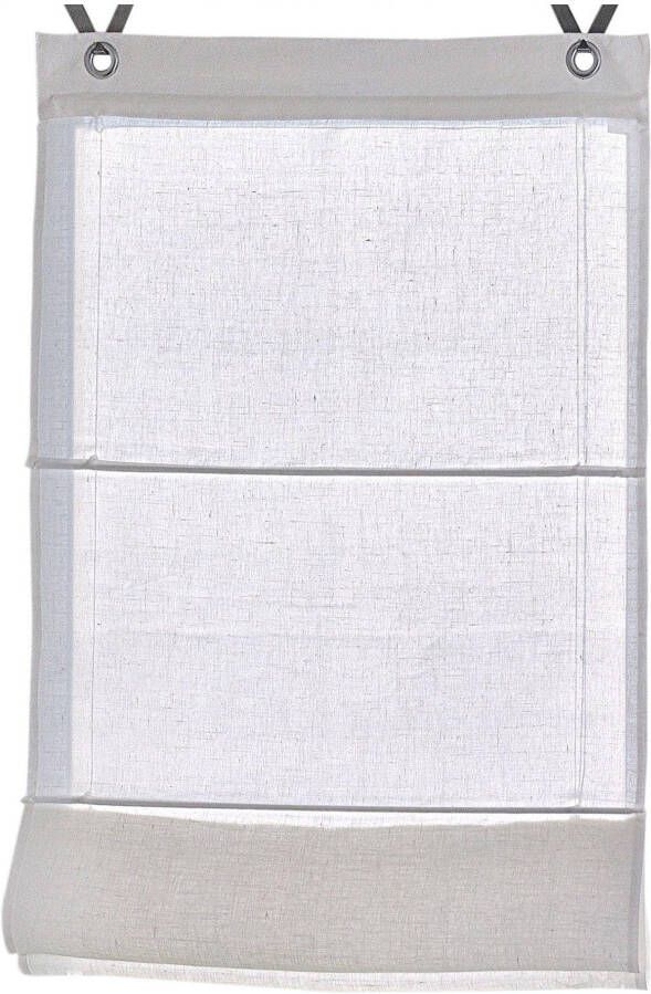 Kutti Romeins rolgordijn Metis uni ondoorzichtig 100% linnen met edelstalen haken gemakkelijk in onderhoud (1 stuk) - Foto 10