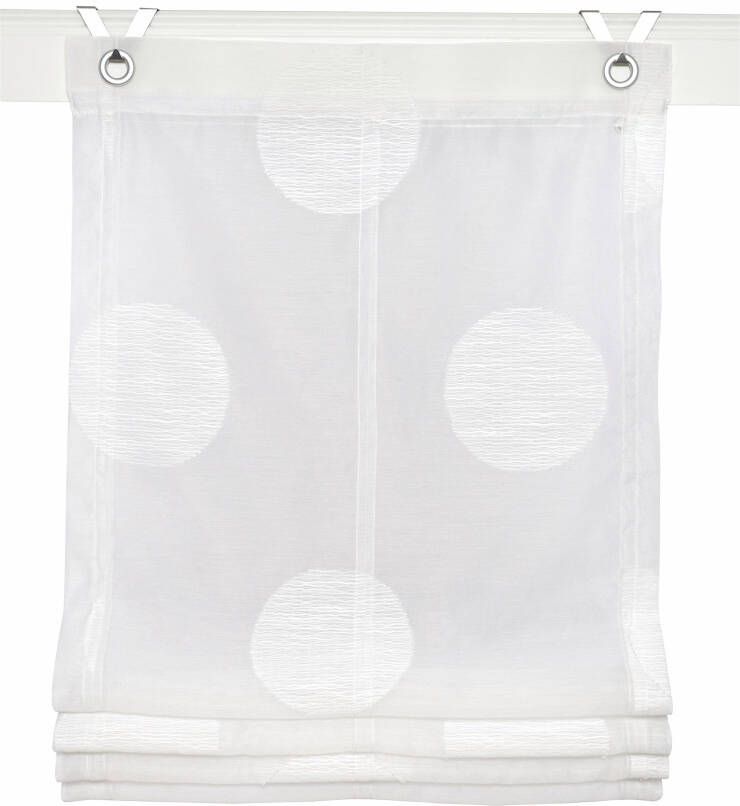 Kutti Romeins rolgordijn Rhonda wit halftransparant met motief gedessineerd met raamhaak (1 stuk) - Foto 3