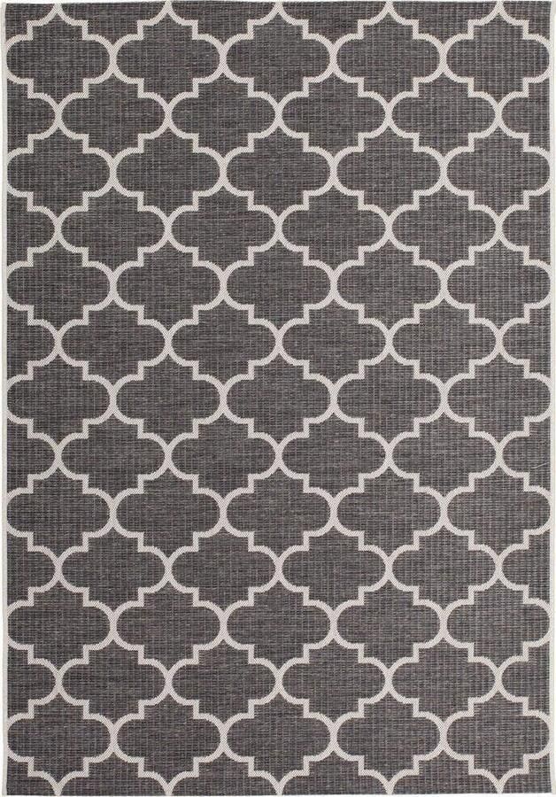 Sunset Vloerkleed Outdoor Buitengebruik Sisal look Flatwave Vloer kleed Tapijt Karpet 120x170 Zilver Grijs