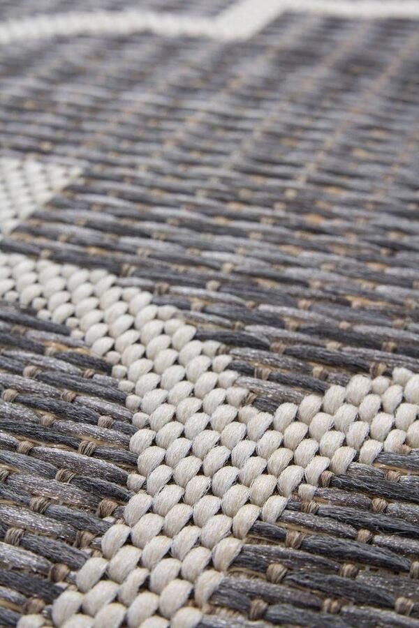 Sunset Vloerkleed Outdoor Buitengebruik Sisal look Flatwave Vloer kleed Tapijt Karpet 120x170 Zilver Grijs - Foto 2
