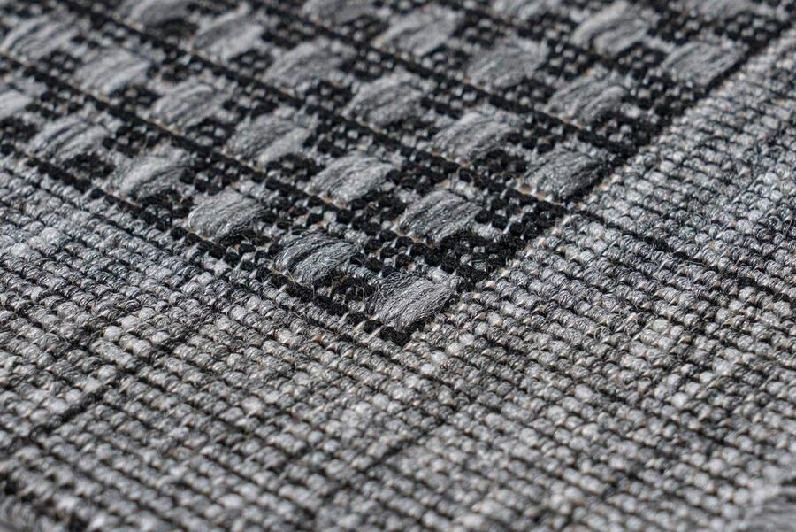 Sunset Vloerkleed Outdoor Buitengebruik Sisal look Flatwave Vloer kleed Tapijt Karpet 120x170 Zilver Grijs - Foto 6