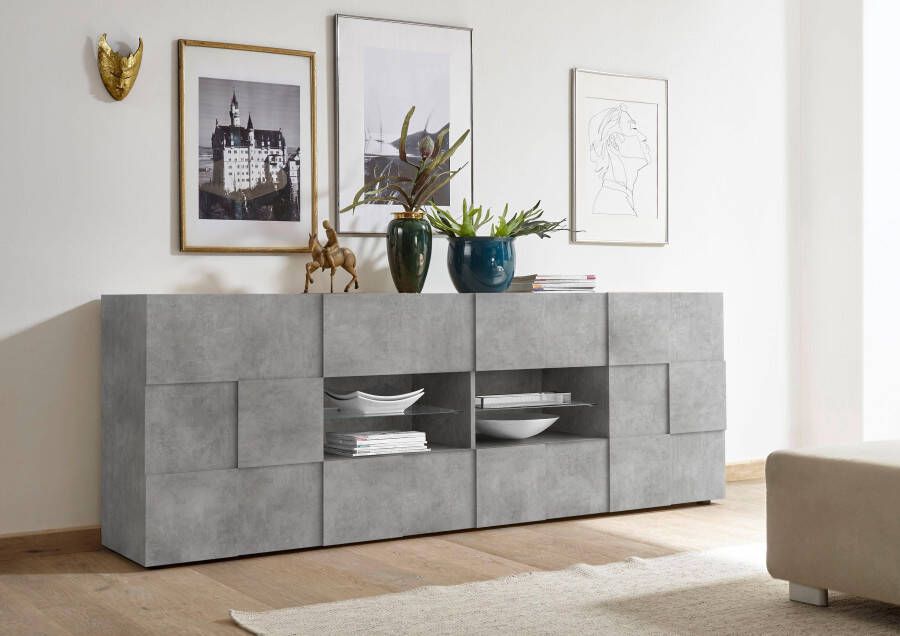 INOSIGN Dressoir Dama Breedte 241 Commode 2 deuren en 4 lades Dressoir Front in 3D-uiterlijk veel opbergruimte verschillende kleuren - Foto 4