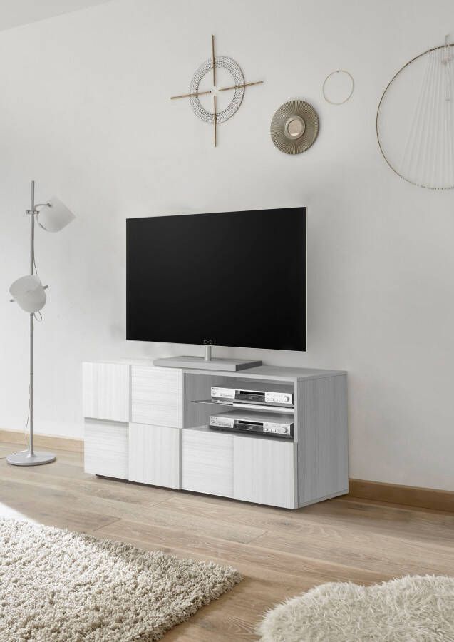 INOSIGN Tv-meubel Dama Breedte 121 cm TV-meubel 1 deur 1 lade TV-kast Front in 3D-uiterlijk greeploos verschillende kleuren - Foto 3