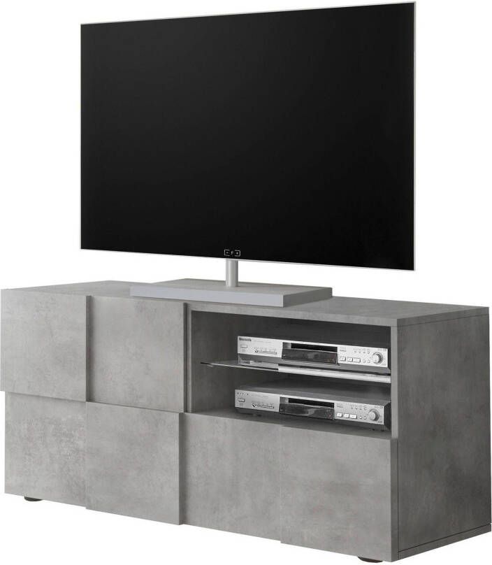 INOSIGN Tv-meubel Dama Breedte 121 cm TV-meubel 1 deur 1 lade TV-kast Front in 3D-uiterlijk greeploos verschillende kleuren - Foto 2