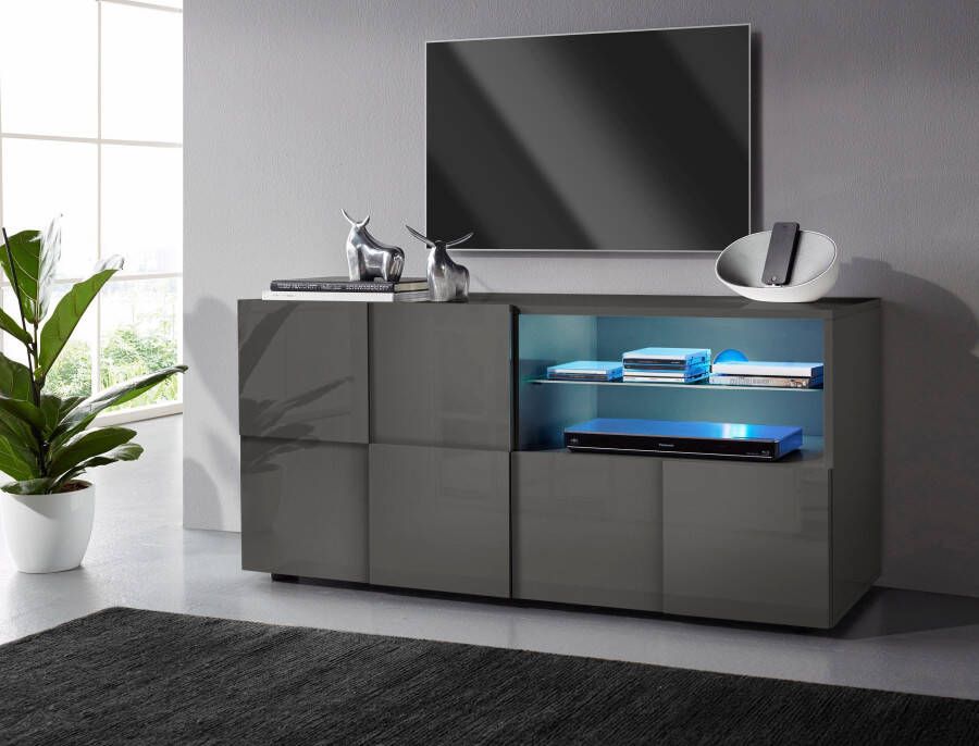 INOSIGN Tv-meubel Dama Breedte 121 cm TV-meubel 1 deur 1 lade TV-kast Front in 3D-uiterlijk greeploos verschillende kleuren - Foto 4