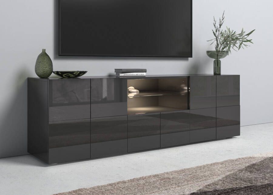INOSIGN Tv-meubel Dama Breedte 181 cm TV-meubel 2 deuren 1 lade TV-kast Front in 3D-uiterlijk veel opbergruimte verschillende kleuren - Foto 12