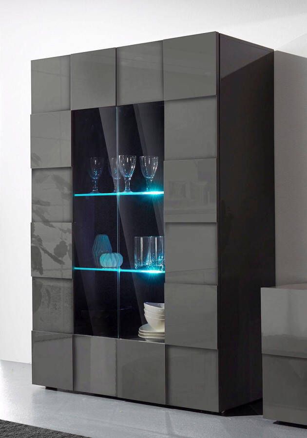 INOSIGN Vitrinekast Dama Hoogte 166 cm Breedte 121 cm Opberg vitrinekast met 2 deuren Staande vitrine front in 3D-uiterlijk veel opbergruimte verschillende kleuren - Foto 10