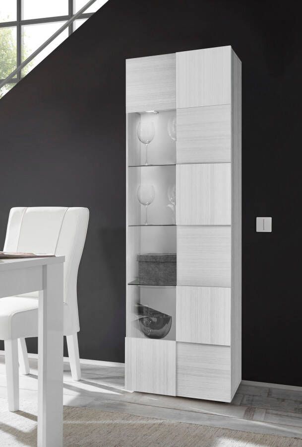 INOSIGN Vitrinekast Dama hoogte 187 cm breedte 60 cm opberg vitrine met 1 deur Staande vitrine front in 3D-uiterlijk veel opbergruimte verschillende kleuren - Foto 4