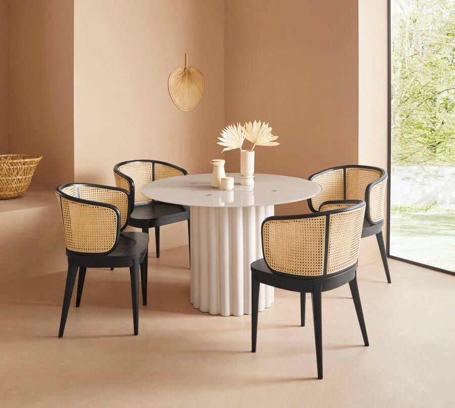 LeGer Home by Lena Gercke Eettafel Shaye Tafelblad van glas onderstel van metaal