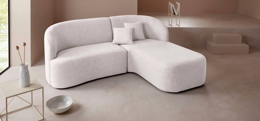 LeGer Home by Lena Gercke Hoekbank Dilara L-vorm afgeronde rugleuning en front in 3 stofkwaliteiten - Foto 5