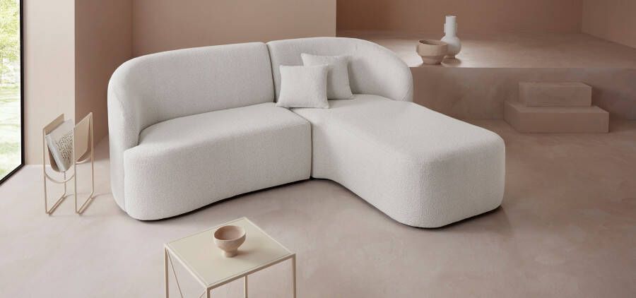 LeGer Home by Lena Gercke Hoekbank Dilara L-vorm afgeronde rugleuning en front in 3 stofkwaliteiten - Foto 5