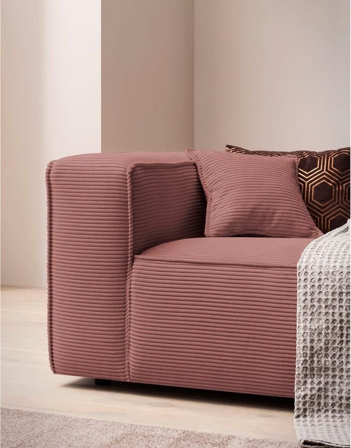 LeGer Home by Lena Gercke 3-zitsbank PIARA XXL sofa met biesnaad Big-sofa in cord of linnenlook